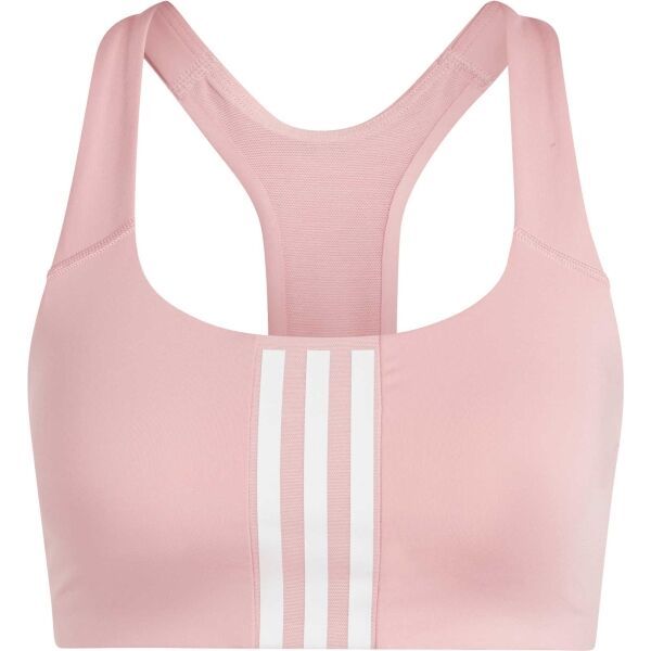 adidas adidas POWERIMPACT TRAINING MEDIUM-SUPPORT 3-STRIPES Дамско спортно бюстие, розово, размер