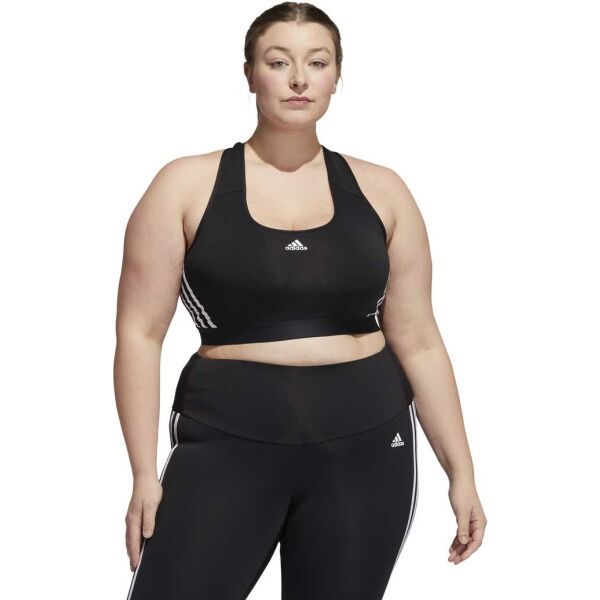 adidas adidas PWR MS 3S PS Дамско спортно бюстие с размер plus size, черно, размер