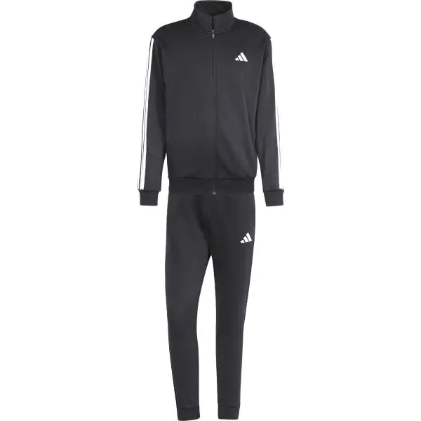 adidas adidas SPORTSWEAR BASIC 3-STRIPES FLEECE Мъжки спортен комплект, черно, размер XXL