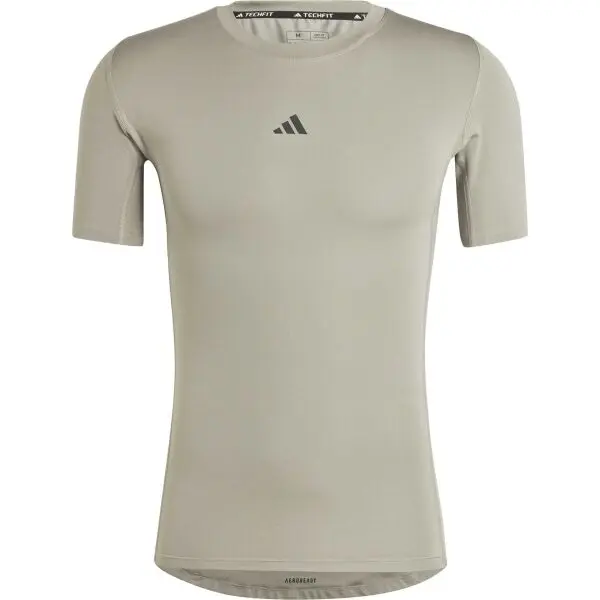 adidas adidas TECHFIT COMPRESSION TRAINING T-SHIRT Мъжка фитнес тениска, сиво, размер XXL