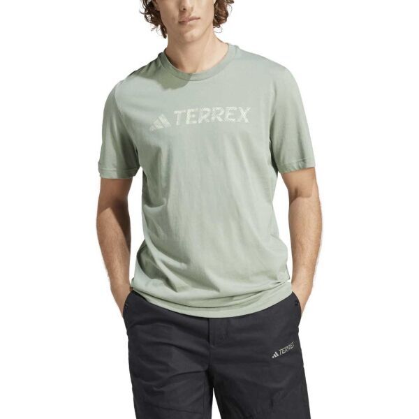 adidas adidas TERREX CLASSIC LOGO TEE Мъжка тениска, светло-зелено, размер