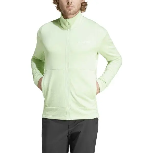 adidas adidas TERREX MULTI LIGHT FLEECE FULL-ZIP Мъжки суитшърт, светло-зелено, размер