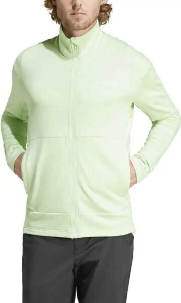 adidas adidas TERREX MULTI LIGHT FLEECE FULL-ZIP Мъжки суитшърт, светло-зелено, размер XXL