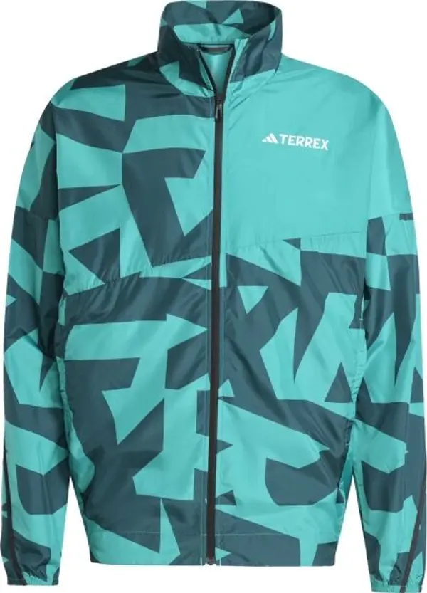 adidas adidas TERREX MULTI PRINTED Мъжко яке, устойчиво на вятър, зелено, размер