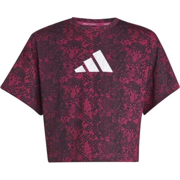 adidas adidas TI AOP TEE Тениска за тренировка за момичета, розово, размер