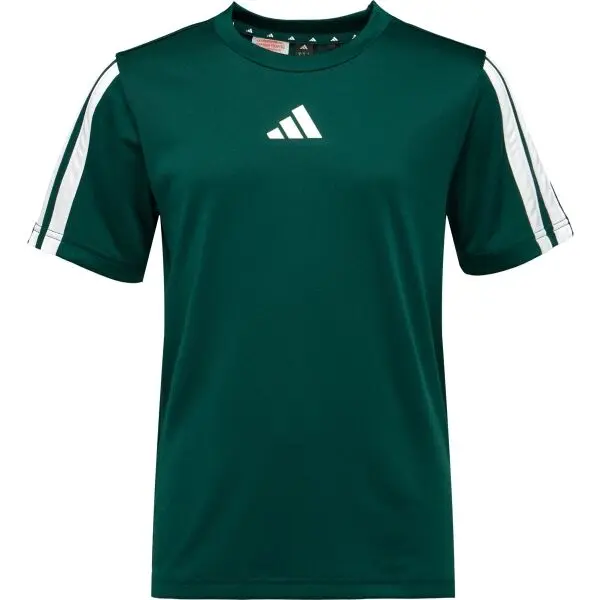 Adidas adidas TRAINING ESSENTIALS 3 STRIPES TEE Детска тениска, тъмнозелено, размер