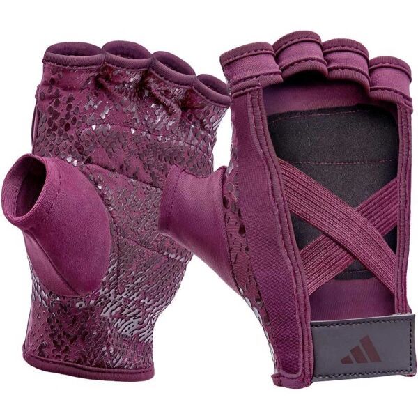 adidas adidas TRAINING GLOVES W Дамски ръкавици за фитнес, винен, размер