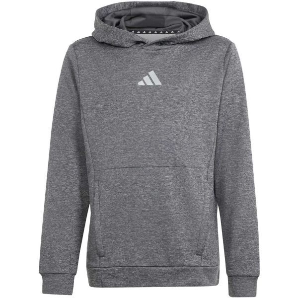 adidas adidas TRAINING HEATHER HOODIE KIDS Детски суитшърт, тъмносиво, размер