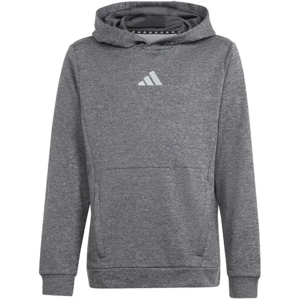 adidas adidas TRAINING HEATHER HOODIE KIDS Детски суитшърт, тъмносиво, размер