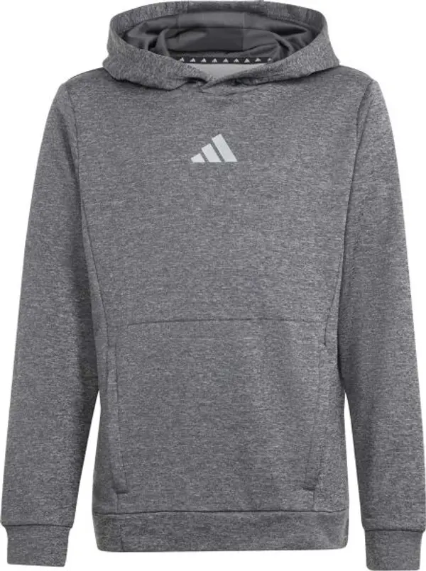 adidas adidas TRAINING HEATHER HOODIE KIDS Детски суитшърт, тъмносиво, размер