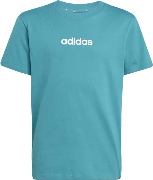 adidas adidas U LIN TEE Тениска за момчета, тюркоазено, размер