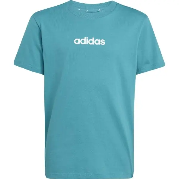 adidas adidas U LIN TEE Тениска за момчета, тюркоазено, размер