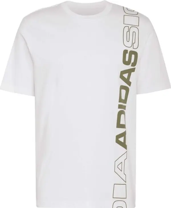 adidas adidas VERTICAL LINEAR LOGO GRAPHIC T-SHIRT Мъжка тениска, бяло, размер