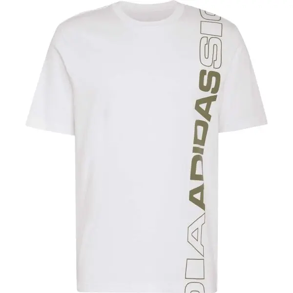 Adidas adidas VERTICAL LINEAR LOGO GRAPHIC T-SHIRT Мъжка тениска, бяло, размер XXXL