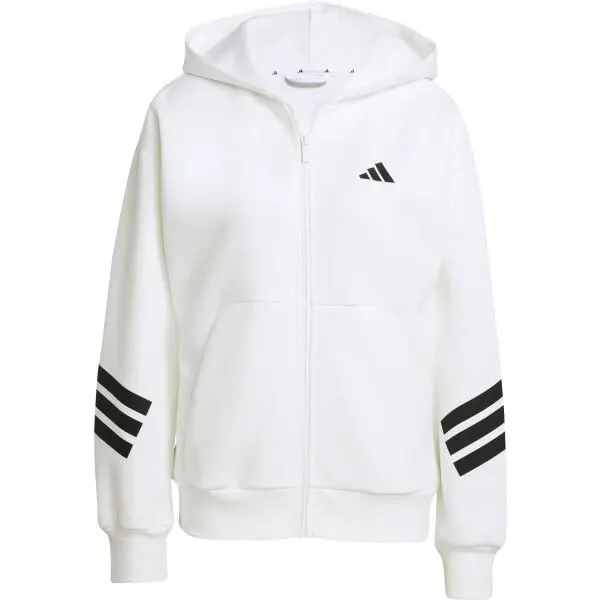 Adidas adidas W FUTURE ICONS 3-STRIPES FZ HD Дамски суитшърт, бяло, размер