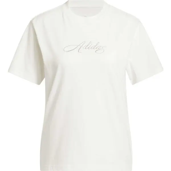 adidas adidas W SC CURSIVE TEE Дамска тениска, бяло, размер