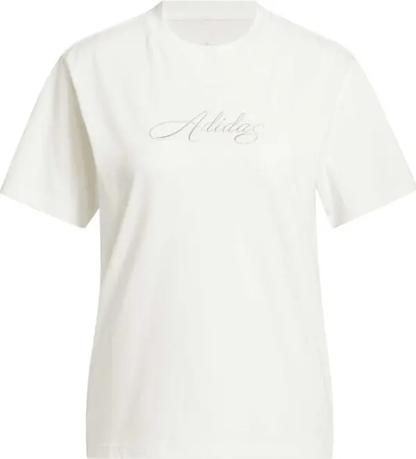 adidas adidas W SC CURSIVE TEE Дамска тениска, бяло, размер