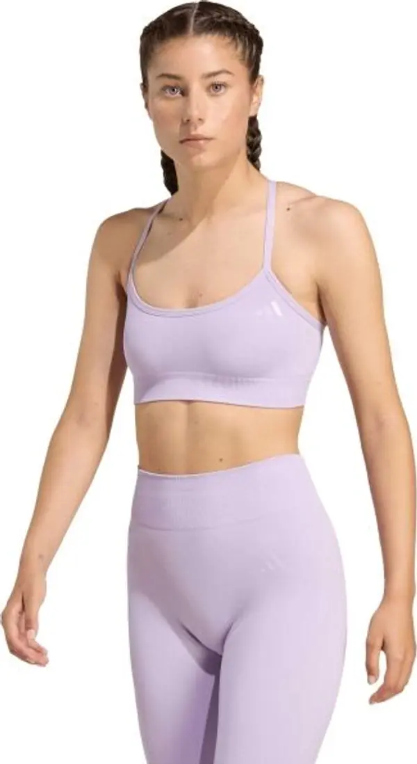 adidas adidas WE KNIT LS BRA Дамско спортно бюстие, лилаво, размер