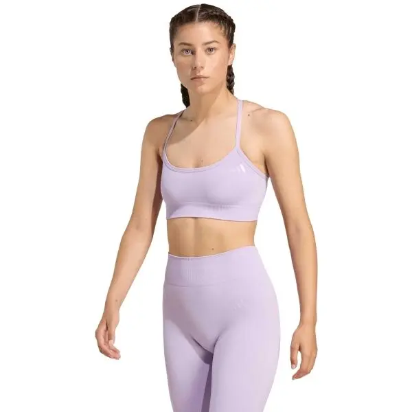 Adidas adidas WE KNIT LS BRA Дамско спортно бюстие, лилаво, размер