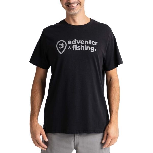 ADVENTER & FISHING ADVENTER & FISHING COTTON SHIRT BLACK Мъжка тениска, черно, размер