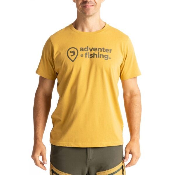 ADVENTER & FISHING ADVENTER & FISHING COTTON SHIRT SAND Мъжка тениска, кафяво, размер