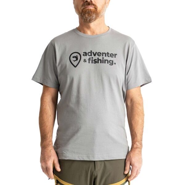 ADVENTER & FISHING ADVENTER & FISHING COTTON SHIRT TITANIUM Мъжка тениска, сиво, размер