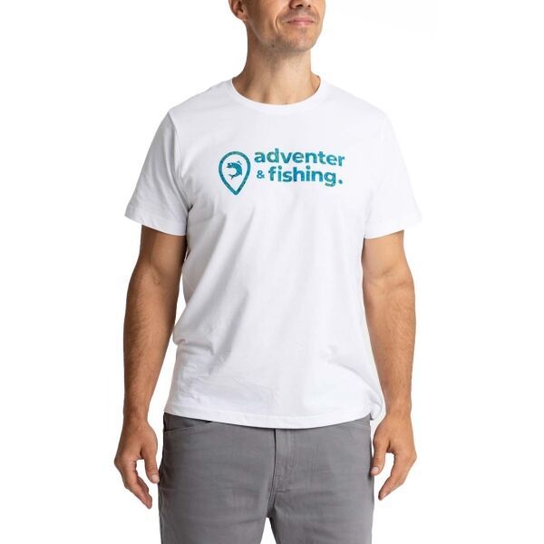 ADVENTER & FISHING ADVENTER & FISHING COTTON SHIRT WHITE & BLUEFIN Мъжка тениска, бяло, размер