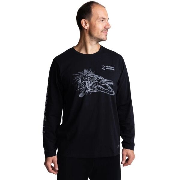 ADVENTER & FISHING ADVENTER & FISHING PIKE Мъжка памучна тениска, черно, размер