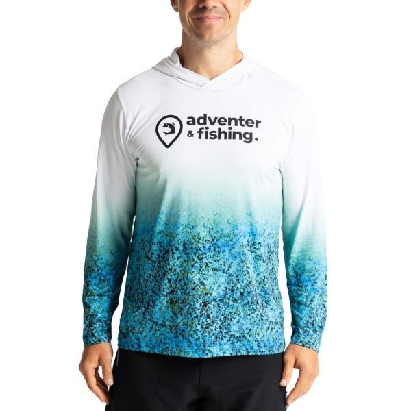 ADVENTER & FISHING ADVENTER & FISHING UV HOODIE BLUEFIN TREVALLY Мъжка функционална UV тениска, светлосиньо, размер