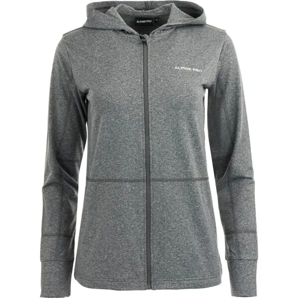 ALPINE PRO ALPINE PRO AHERTA Дамски функционален суитшърт с качулка, сиво, размер