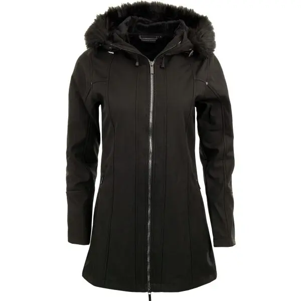 ALPINE PRO ALPINE PRO CRADA Дамско софтшел дълго яке, черно, размер