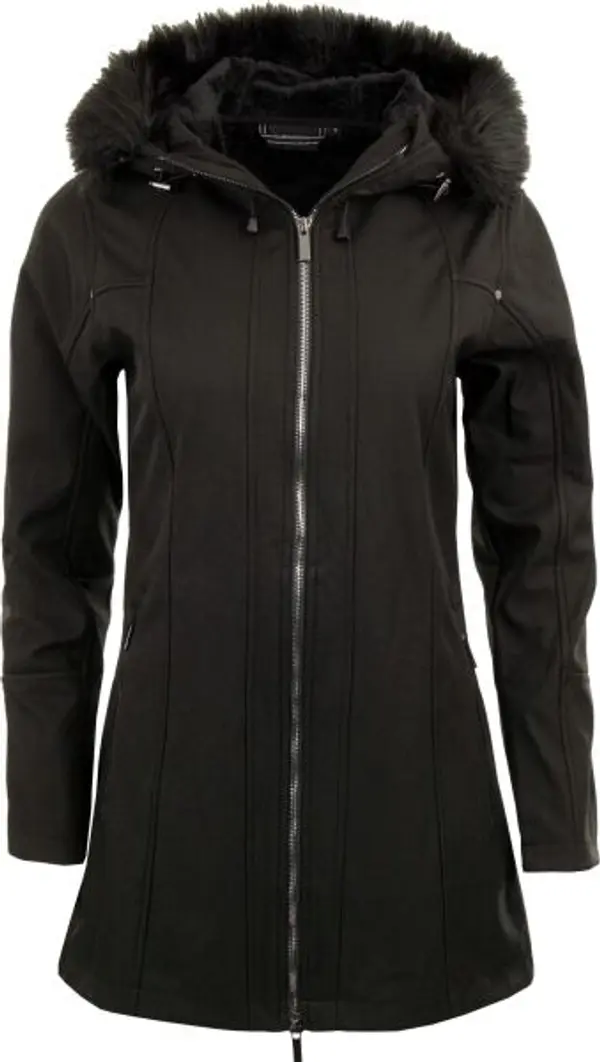 ALPINE PRO ALPINE PRO CRADA Дамско софтшел дълго яке, черно, размер