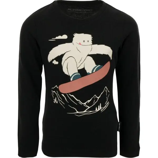 ALPINE PRO ALPINE PRO CREWO Детска тениска, черно, размер 152-158
