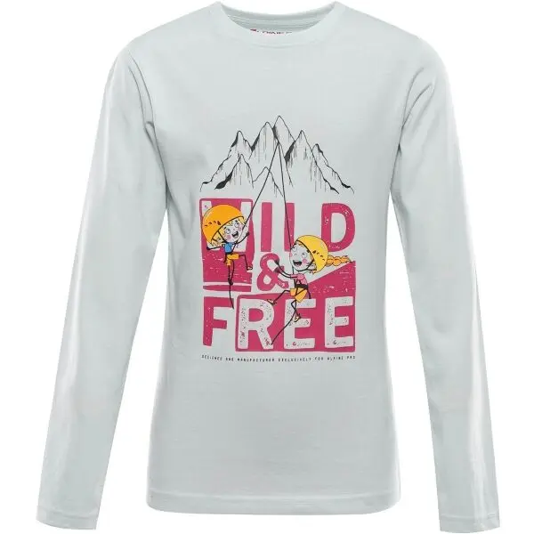 ALPINE PRO ALPINE PRO ECCO 2 Детска тениска с дълъг ръкав, светло-зелено, размер 92-98