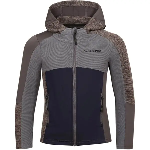 ALPINE PRO ALPINE PRO GROTO Детски бързосъхнещ и топъл суичър, сиво, размер 116-122