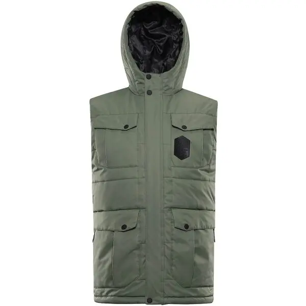 ALPINE PRO ALPINE PRO HARD Мъжки подплатен елек, тъмнозелено, размер 4XL