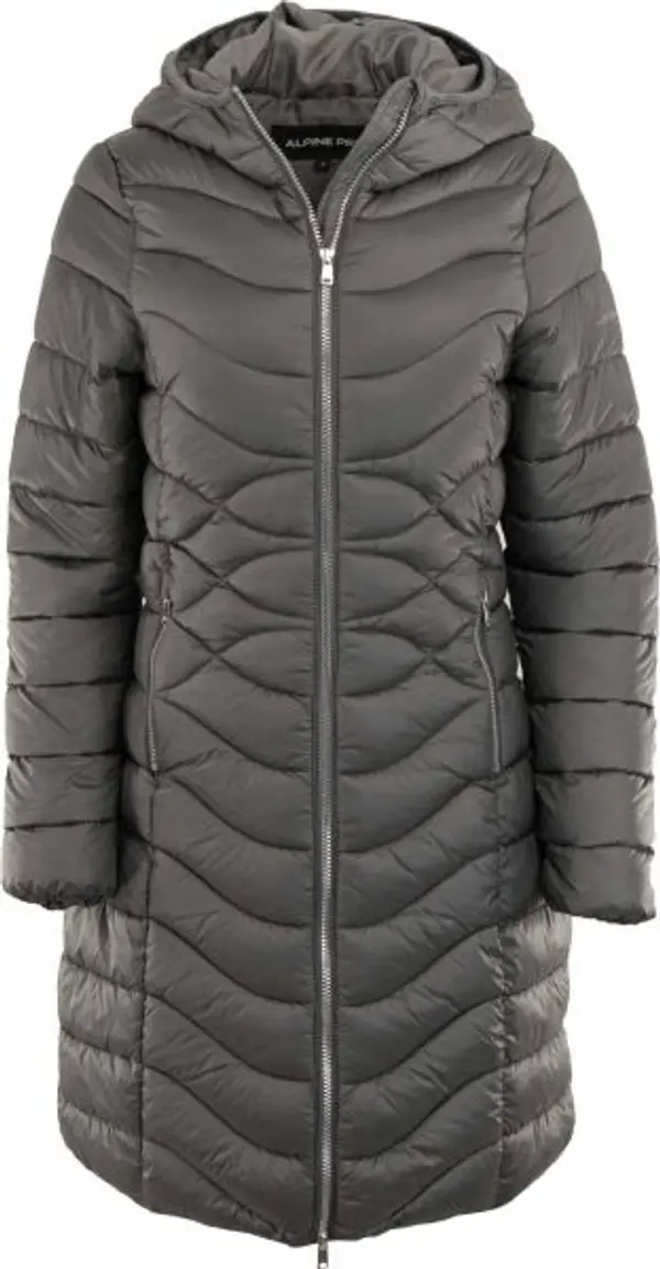 ALPINE PRO ALPINE PRO HUWRA Дамско зимно дълго яке, тъмносиво, размер