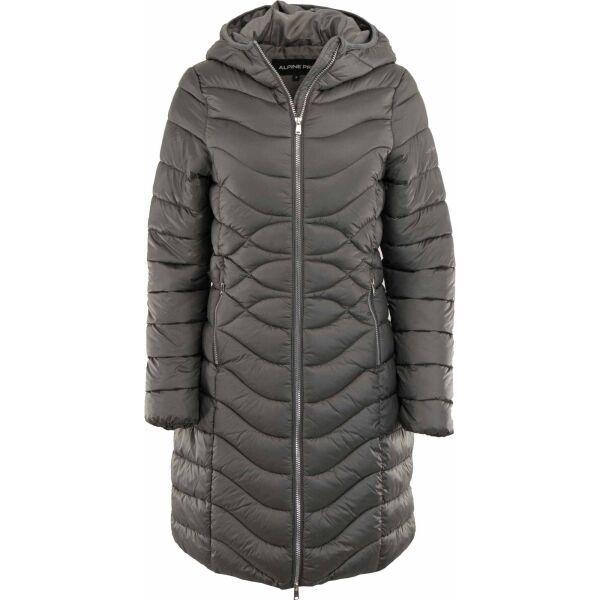 ALPINE PRO ALPINE PRO HUWRA Дамско зимно дълго яке, тъмносиво, размер