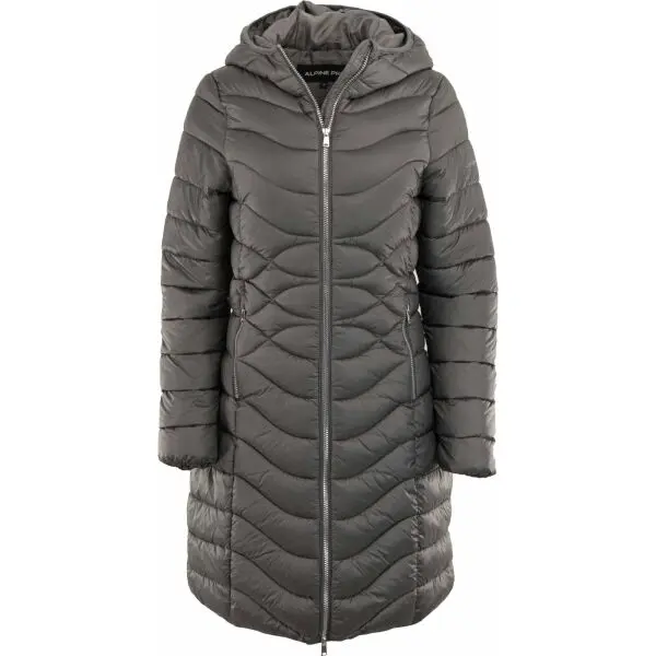 ALPINE PRO ALPINE PRO HUWRA Дамско зимно дълго яке, тъмносиво, размер