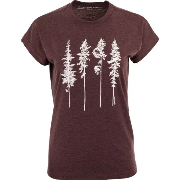 ALPINE PRO ALPINE PRO KILA Дамска тениска, винен, размер