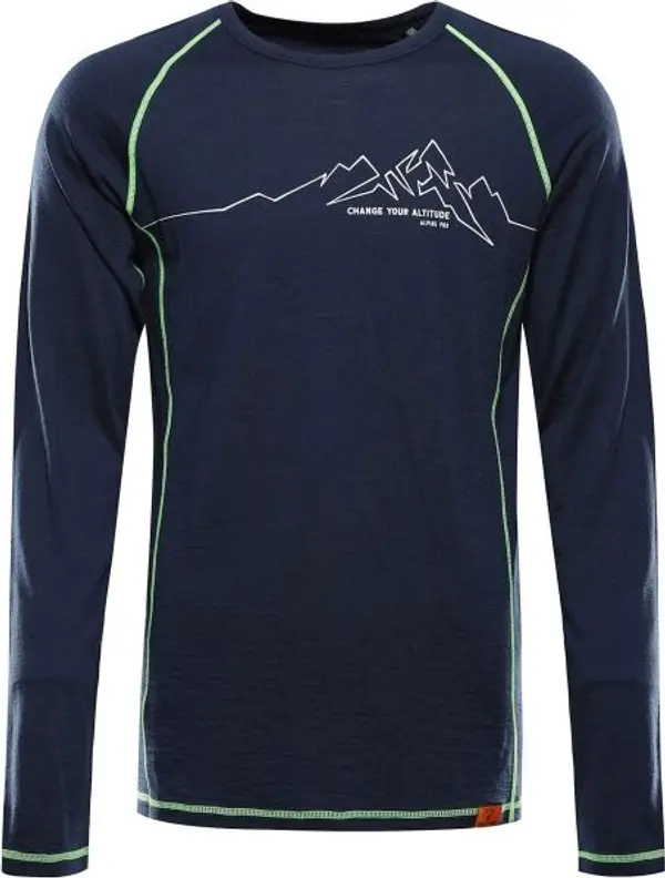 ALPINE PRO ALPINE PRO MEREN Мъжка мерино тениска, тъмносин, размер