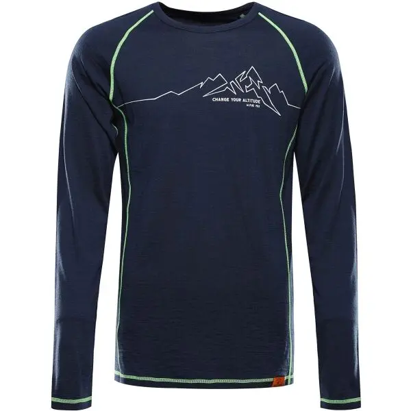 ALPINE PRO ALPINE PRO MEREN Мъжка мерино тениска, тъмносин, размер