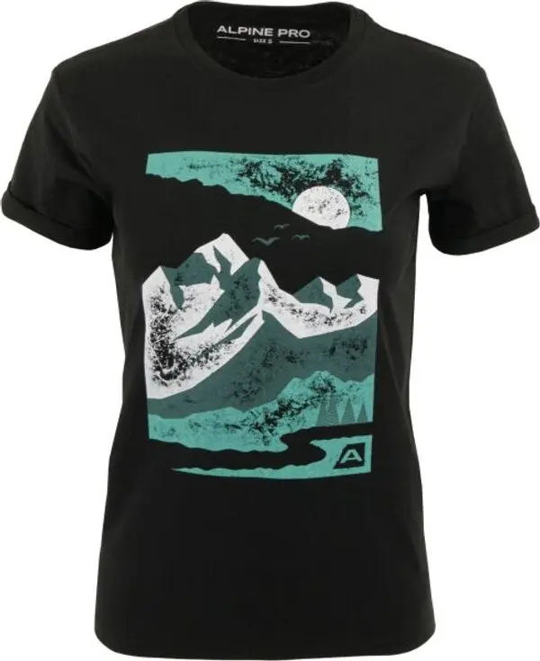 ALPINE PRO ALPINE PRO NUNA Дамска тениска, черно, размер