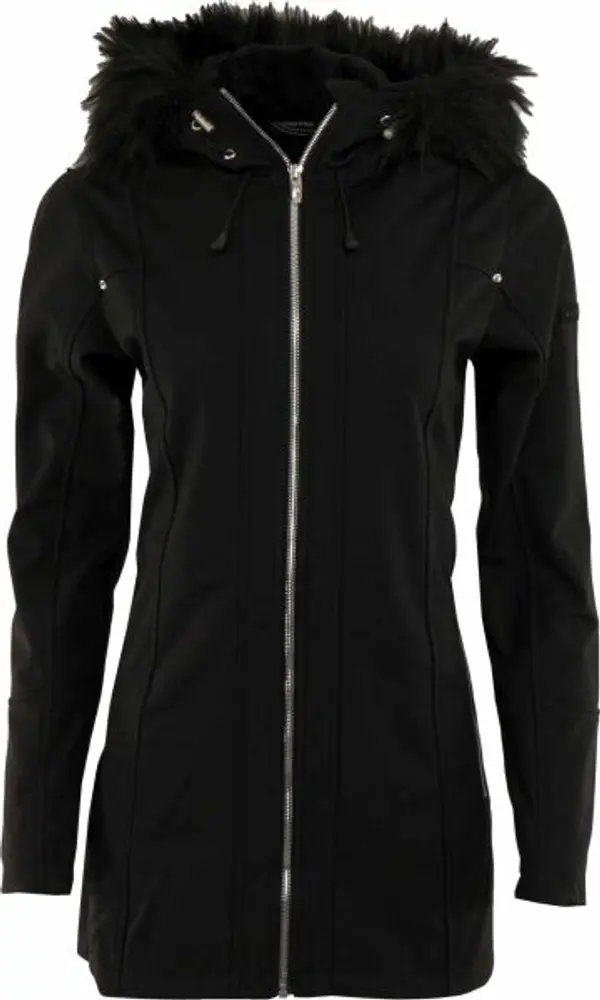 ALPINE PRO ALPINE PRO REBA Дамско дълго яке-софтшел, черно, размер