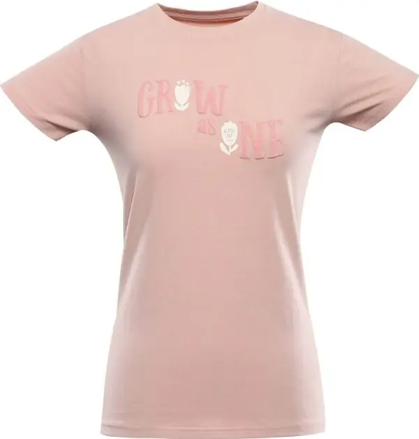 ALPINE PRO ALPINE PRO SUMEKA Дамска тениска с къс ръкав, цвят сьомга, размер