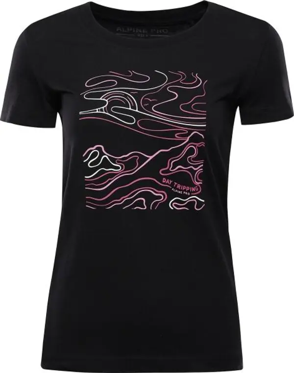 ALPINE PRO ALPINE PRO VRASA Дамска тениска, черно, размер