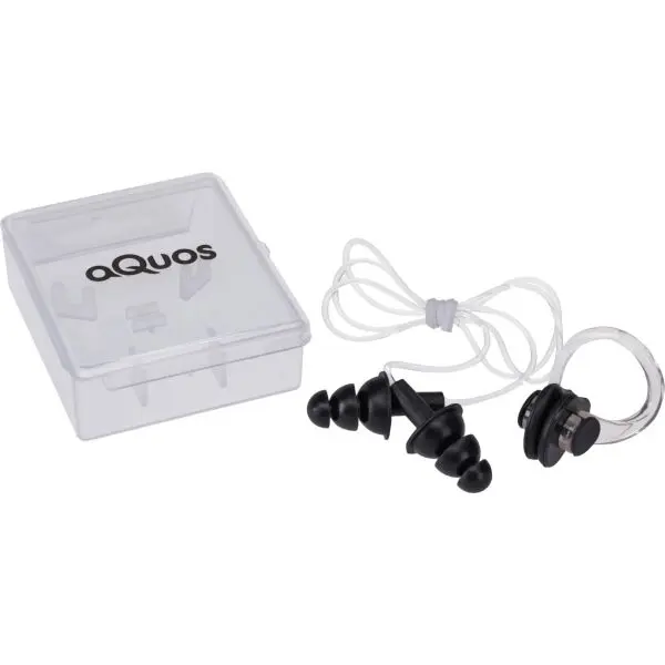 AQUOS AQUOS EAR PLUG + NOSE CLIP SET Тапи за уши и щипка за нос, черно, размер
