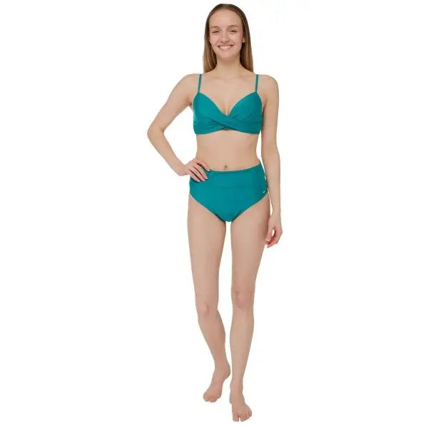AQUOS AQUOS SWIMMING DRESS Дамски двуцветни бански, тюркоазено, размер