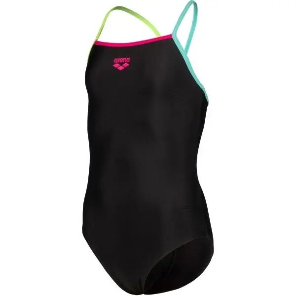 Arena Arena LIGHT DROP SOLID Бански за момичета, черно, размер 8-9 години