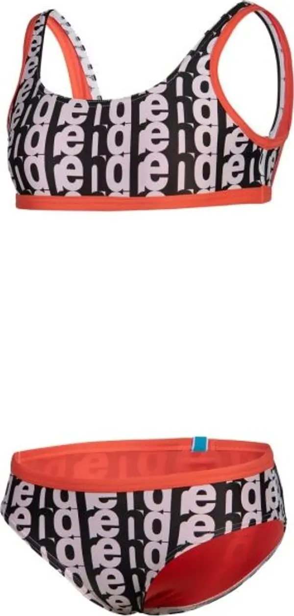 Arena Arena MONOGRAM Бански костюм от две части за момичета, цвят сьомга, размер 10-11Y
